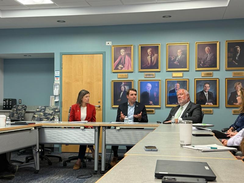 Reps. Pappas and Goodlander with President John Jurczyk at St. Joseph Hospital