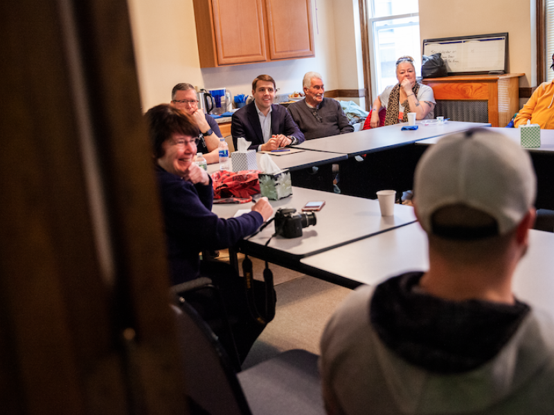 Congressman Chris Pappas with group of people