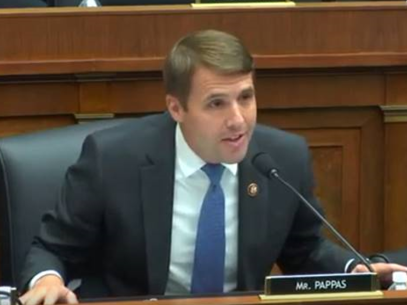 Congressman Pappas speaking into a microphone