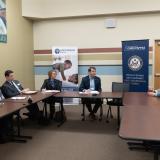 Pappas speaks with roundtable participants.