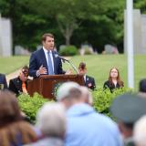 Congressman Pappas speaking at cemetery
